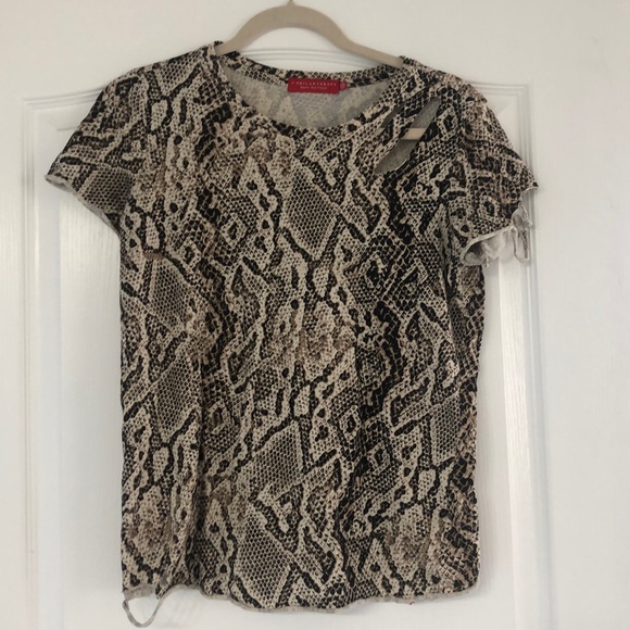 n:PHILANTHROPY distressed snakeskin tee. Size XS - Picture 2 of 7